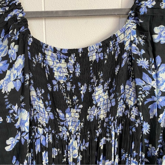 NWT $168 Free People Jaymes Midi Dress Floral Printed Blue Black Combo Sz XS - Picture 13 of 16